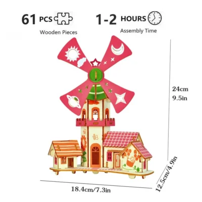 Windmill Cottage - 3d puzzle haunted house home decor