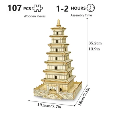 Da-Yan Tower - 3d puzzle architecture architecture model