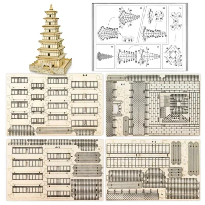 Da-Yan Tower - 3d puzzle architecture architecture model