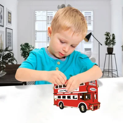Double Decker Bus - wood puzzles 3d vehicle model