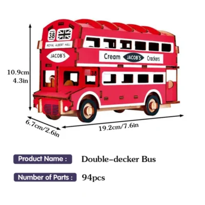 Double Decker Bus - wood puzzles 3d vehicle model