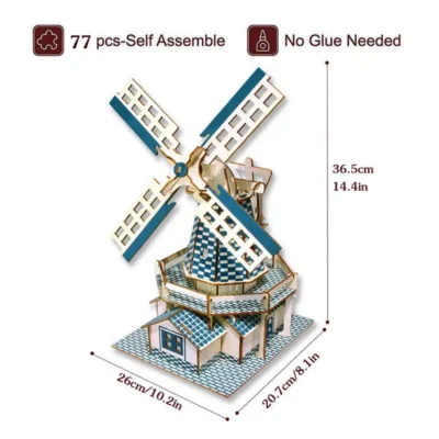 Dutch Windmill - best 3d wooden puzzles architecture model