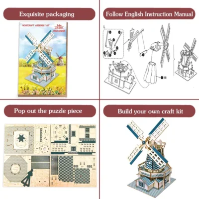 Dutch Windmill - best 3d wooden puzzles architecture model