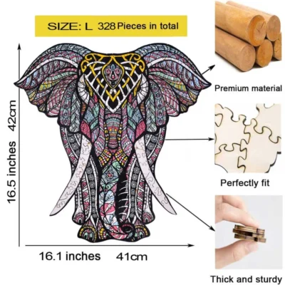 Elephant - 3d elephant puzzle animal model