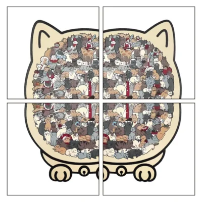 Kitten - 3d puzzle vase animal model