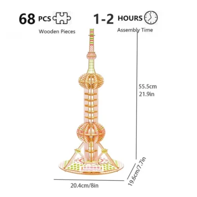 Little Oriental Pearl - 3d puzzle owl architecture model