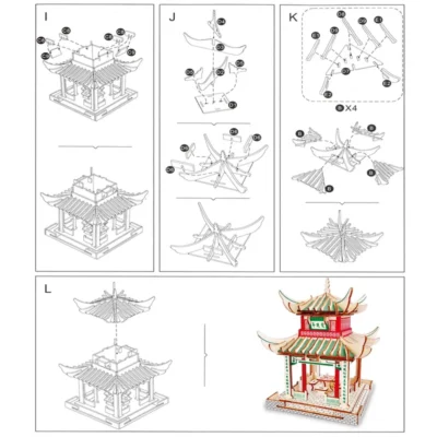 Love Night Pavilion - 3d wooden puzzle night light home decor
