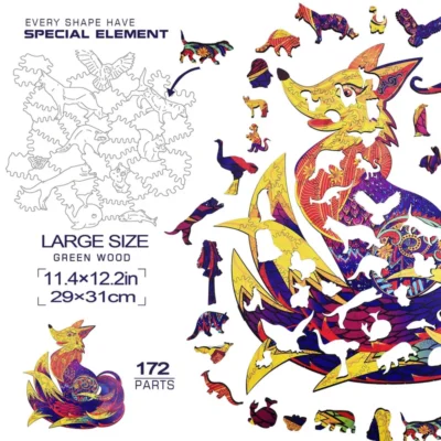 Nine Tailed Fox - 3d animal puzzles animal model