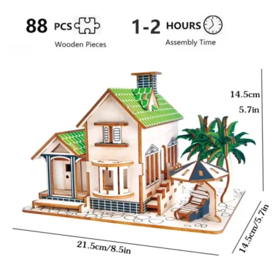 Ocean View Villa - 3d house puzzle architecture model