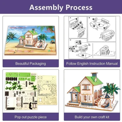 Ocean View Villa - 3d house puzzle architecture model