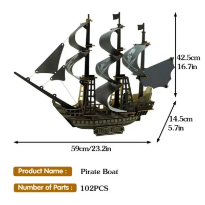 Pirates of the Caribbean - wooden puzzle 3d ship model