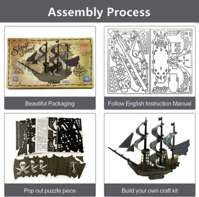 Pirates of the Caribbean - wooden puzzle 3d ship model
