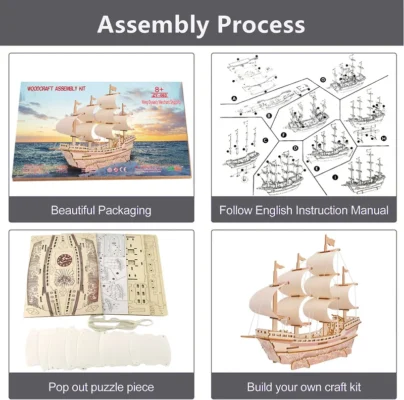 Pirates of the Caribbean - wooden puzzle 3d ship model