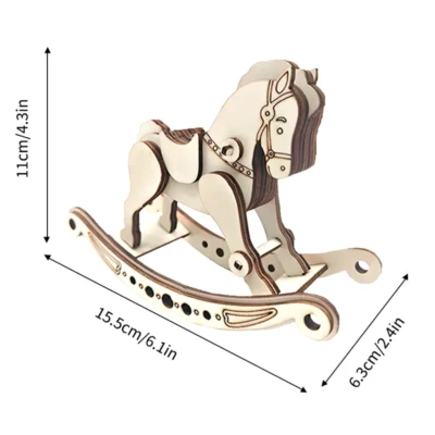 Rocking Horse - 3d wooden puzzle model animal model