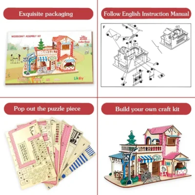 Romantic Café - 3d puzzle buildings architecture model