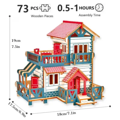 Western Villa - 3d puzzle house architecture model