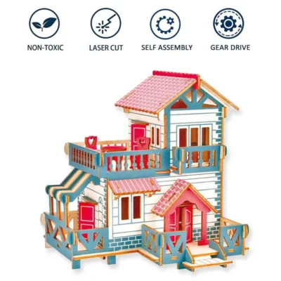 Western Villa - 3d puzzle house architecture model