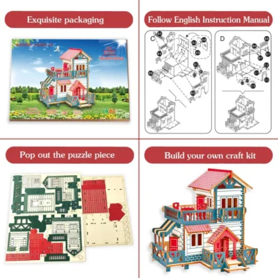 Western Villa - 3d puzzle house architecture model