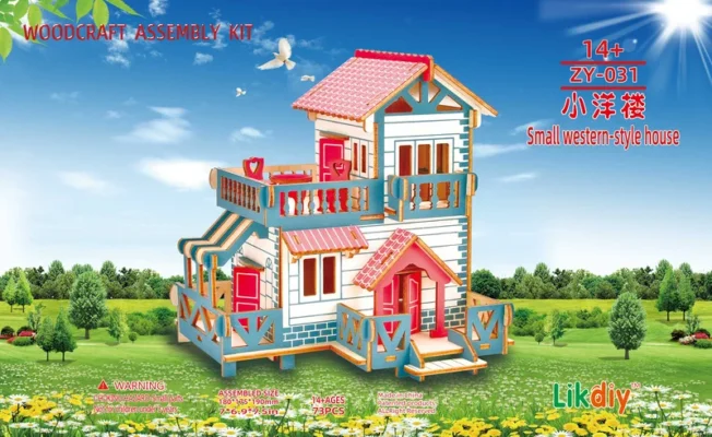 Western Villa - 3d puzzle house architecture model