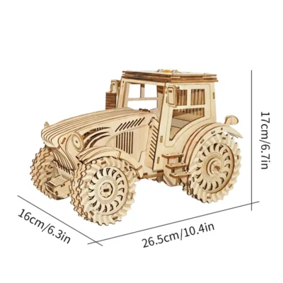 Tractor Head - 3d wooden tractor puzzle vehicle model
