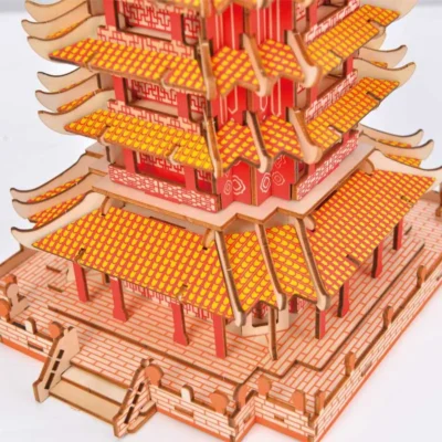 Yellow Crane Tower - astronomy tower 3d puzzle architecture model