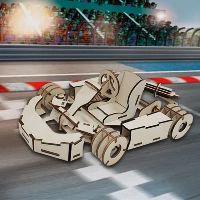 Go-Kart - wood 3d puzzle vehicle model