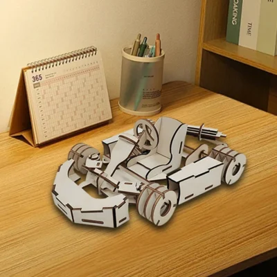 Go-Kart - wood 3d puzzle vehicle model