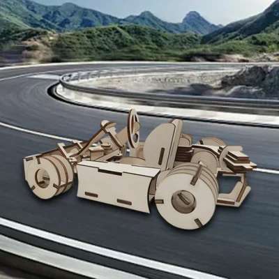 Go-Kart - wood 3d puzzle vehicle model