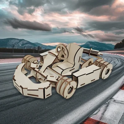 Go-Kart - wood 3d puzzle vehicle model