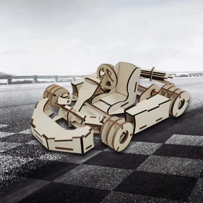 Go-Kart - wood 3d puzzle vehicle model