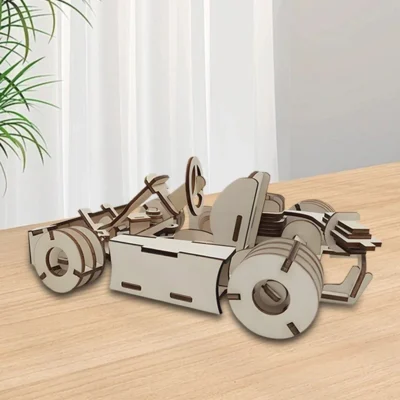 Go-Kart - wood 3d puzzle vehicle model
